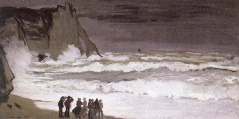 Claude Monet Rough Sea at Etretat oil painting image